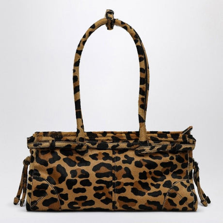 PRADA Leopard Print Pony Skin Leather Medium Handbag