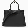 PRADA Elegant Black Leather Medium Buckle Handbag with Belt