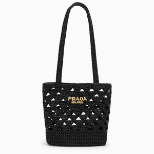 PRADA Medium Raffia Shoulder Handbag