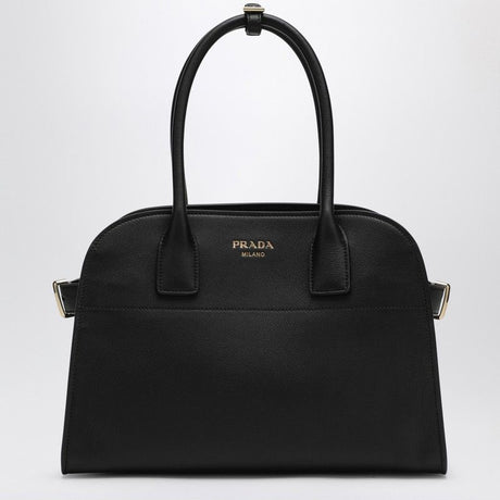 PRADA Medium Stylish Leather Shopping Handbag with Buckle Details