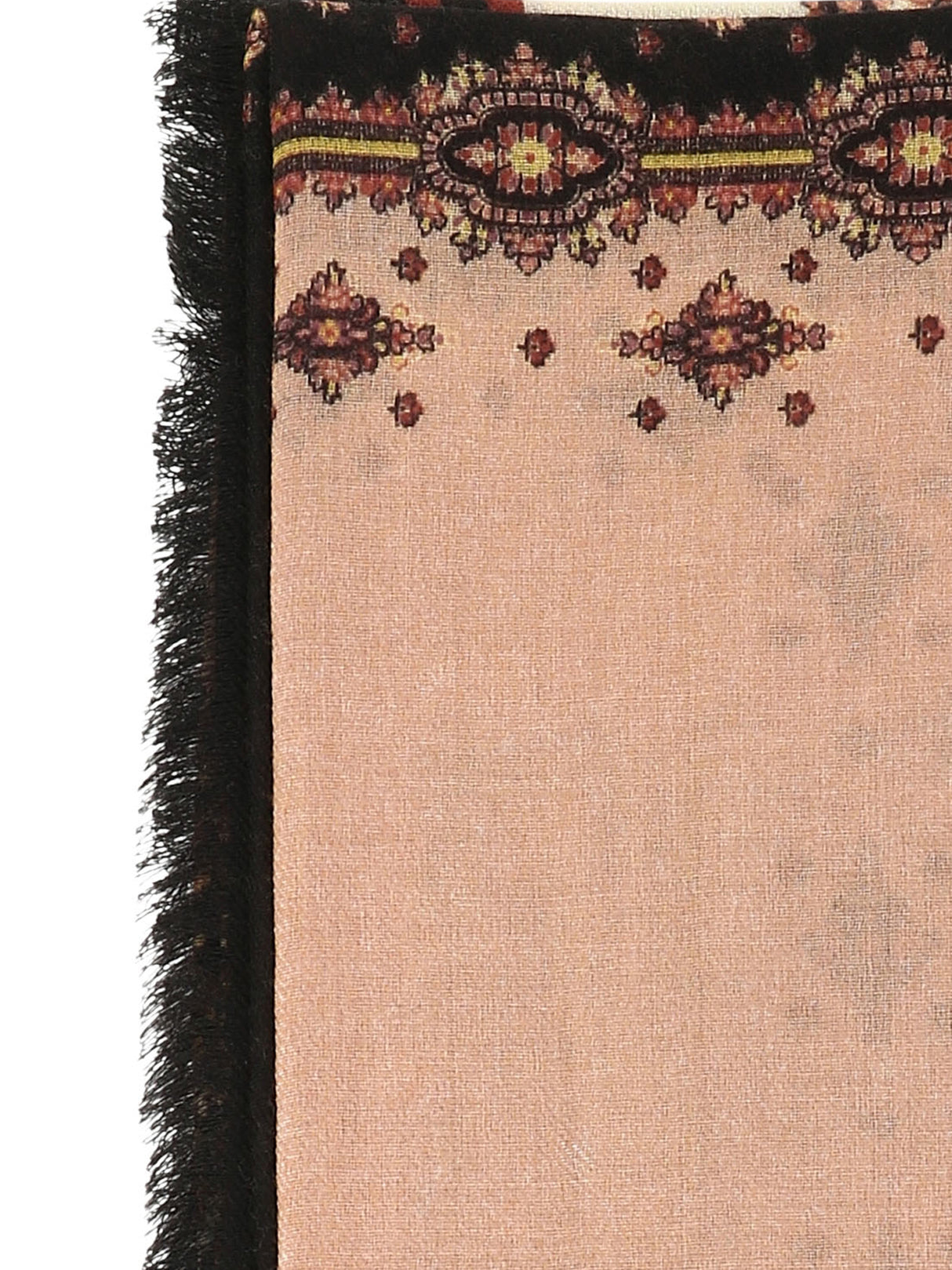 ETRO Black Printed Scarf for Women with Ribbons and Micro Polka Dots - FW23