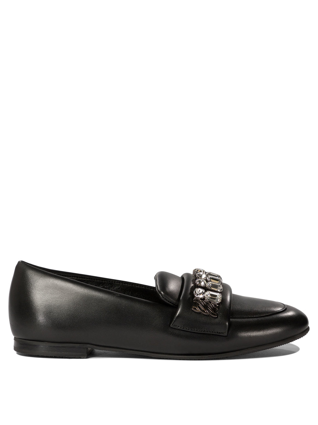 CASADEI Elegant Slip-On Loafers with Crystal Embellishments