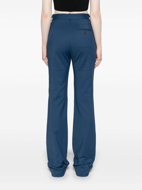 VIVIENNE WESTWOOD Elegant High-Waisted Flared Navy Trousers