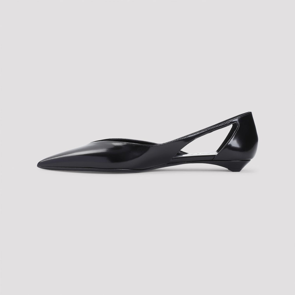 PRADA Women's Pointy Toe Cut-Out Leather Flats