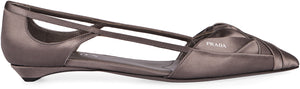 PRADA Satin Ballet Flats with Cut-Out Details