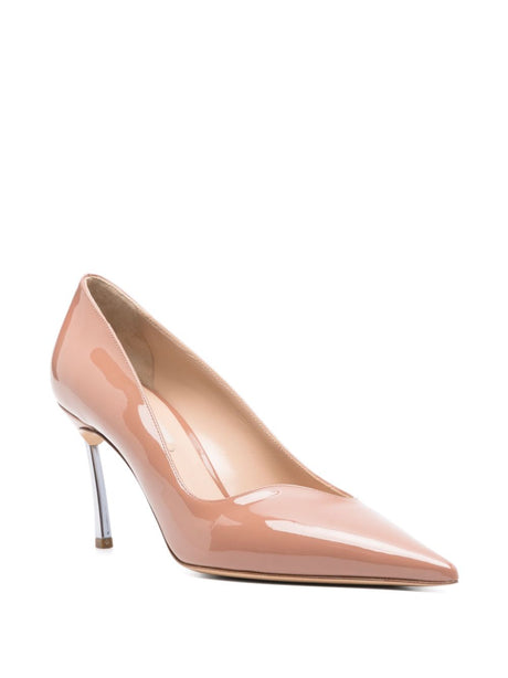 CASADEI Elegant Beige Patent Leather Pumps