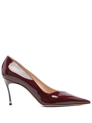 CASADEI Elegant Bordeaux Leather Stiletto Pumps