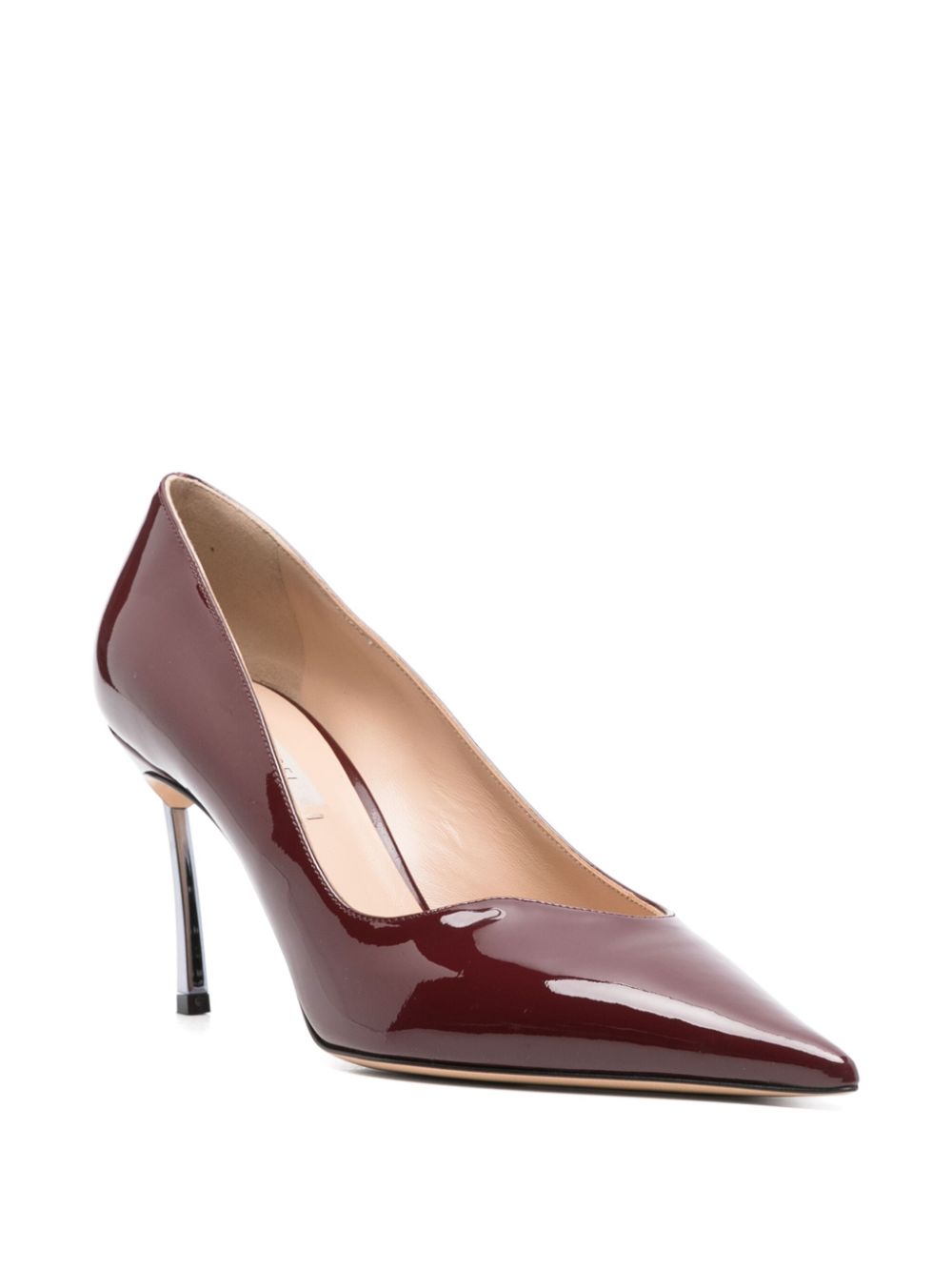 CASADEI Elegant Bordeaux Leather Stiletto Pumps