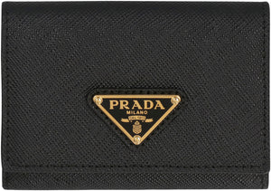 PRADA Mini Saffiano Leather Wallet with Logo