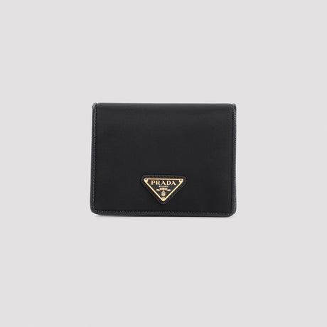 PRADA Mini Wallet - Elegant Polyamide and Leather Design (11cm x 9cm x 3cm)