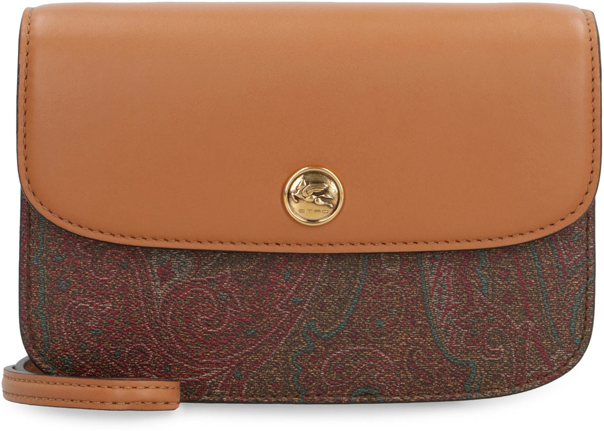 ETRO Coated Paisley Jacquard Crossbody Handbag - Saddle Brown