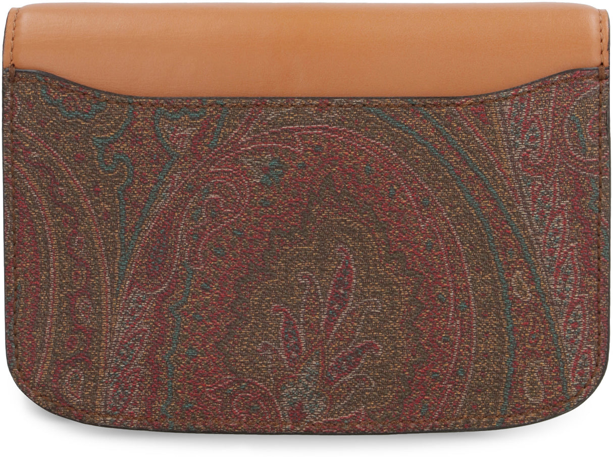 ETRO Coated Paisley Jacquard Crossbody Handbag - Saddle Brown