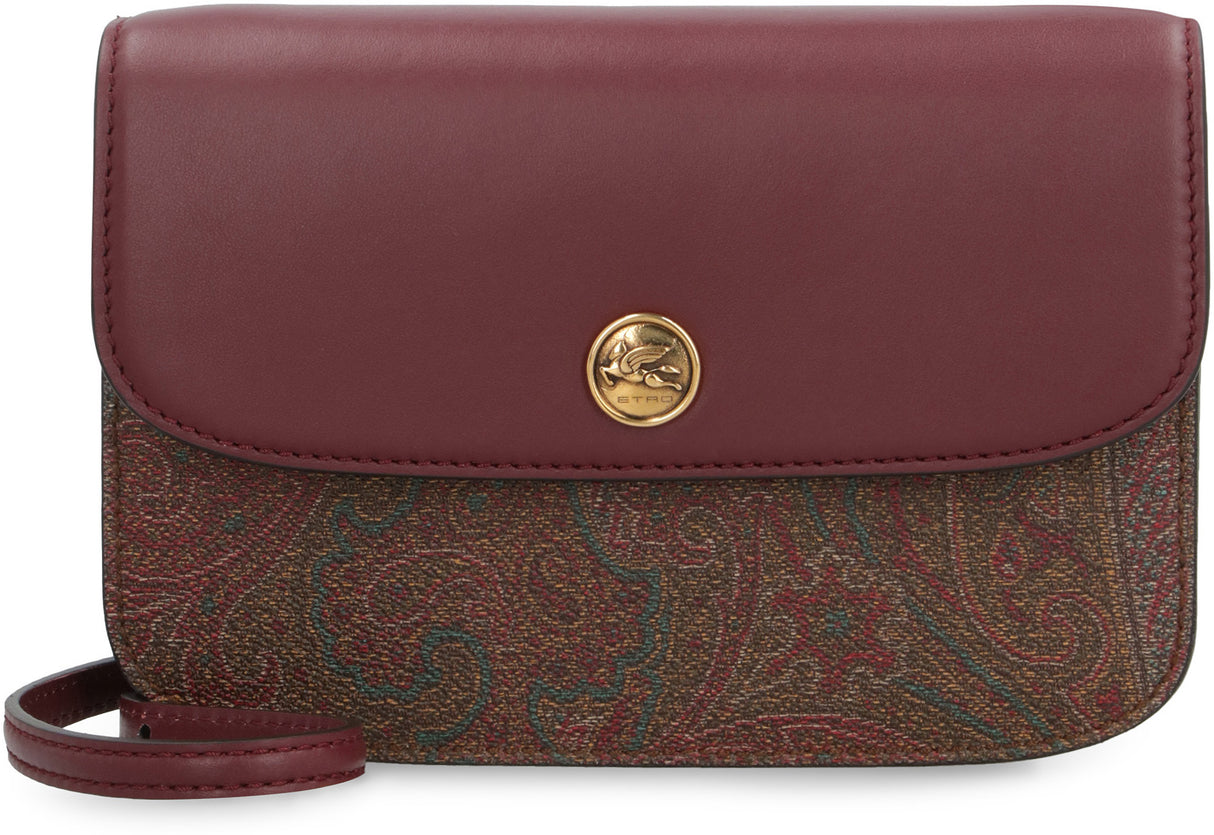 ETRO Paisley Print Crossbody Handbag - Coated Jacquard Fabric with Leather Details