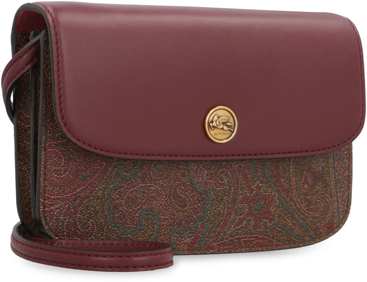 ETRO Paisley Print Crossbody Handbag - Coated Jacquard Fabric with Leather Details