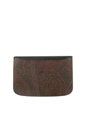 ETRO Black Paisley Document Case for Women - FW23 Season