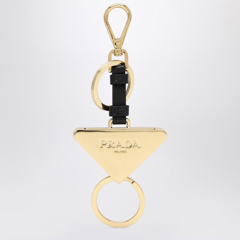 PRADA Divisible Mini Leather and Metal Key Ring