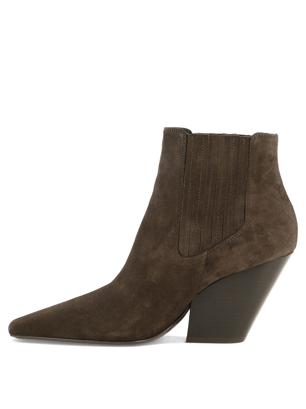 CASADEI Brown Suede Ankle Boots for Women - Slip-On Design with Leather Sole and Elasticated Panels