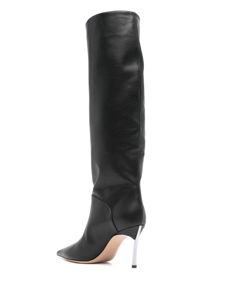 CASADEI Sleek Mid-Heel Leather Booties