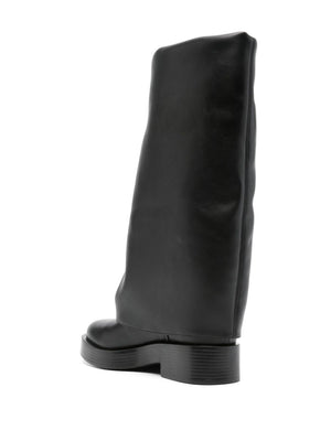 CASADEI Elegant Mid-Length Layered Leather Boots