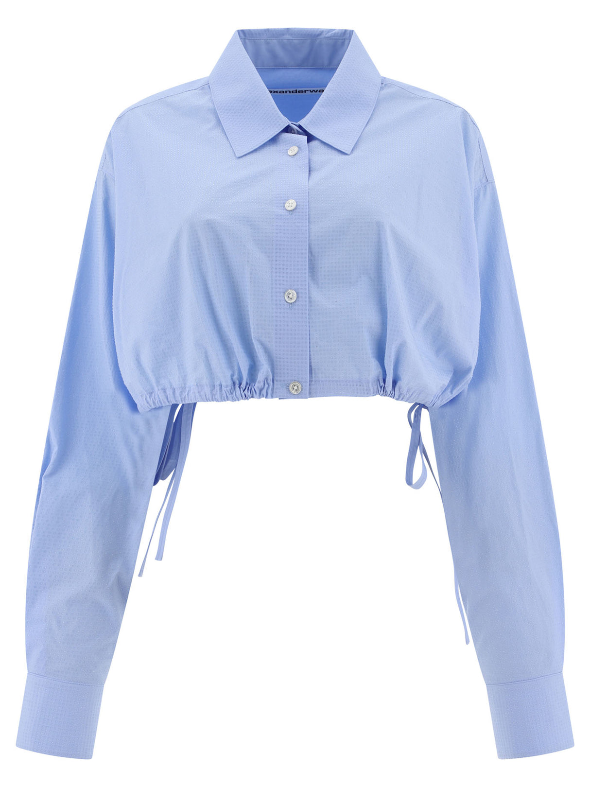 ALEXANDER WANG Crystal-Embellished Cropped Drawstring Shirt