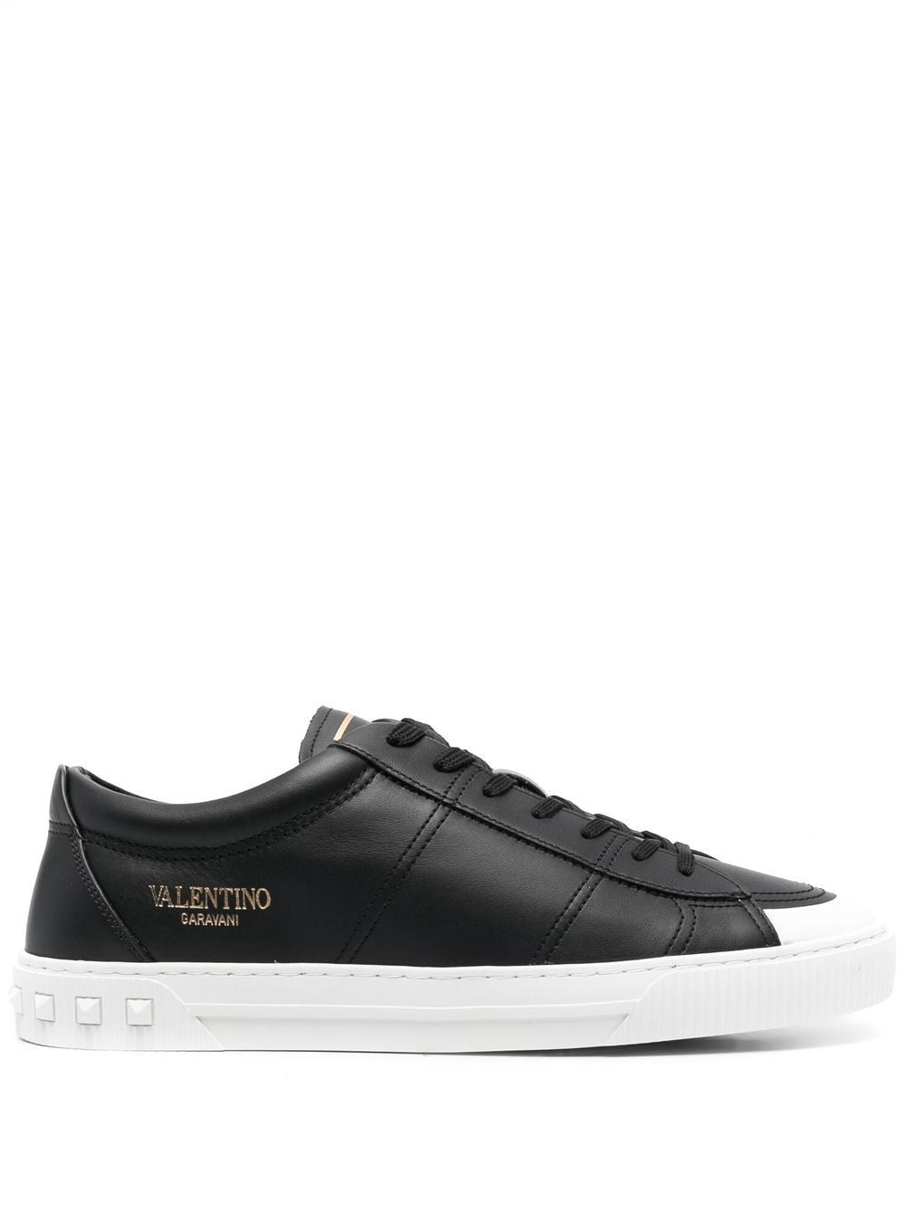 VALENTINO GARAVANI Men's Black Calf Leather Sneakers for the Modern Gentleman