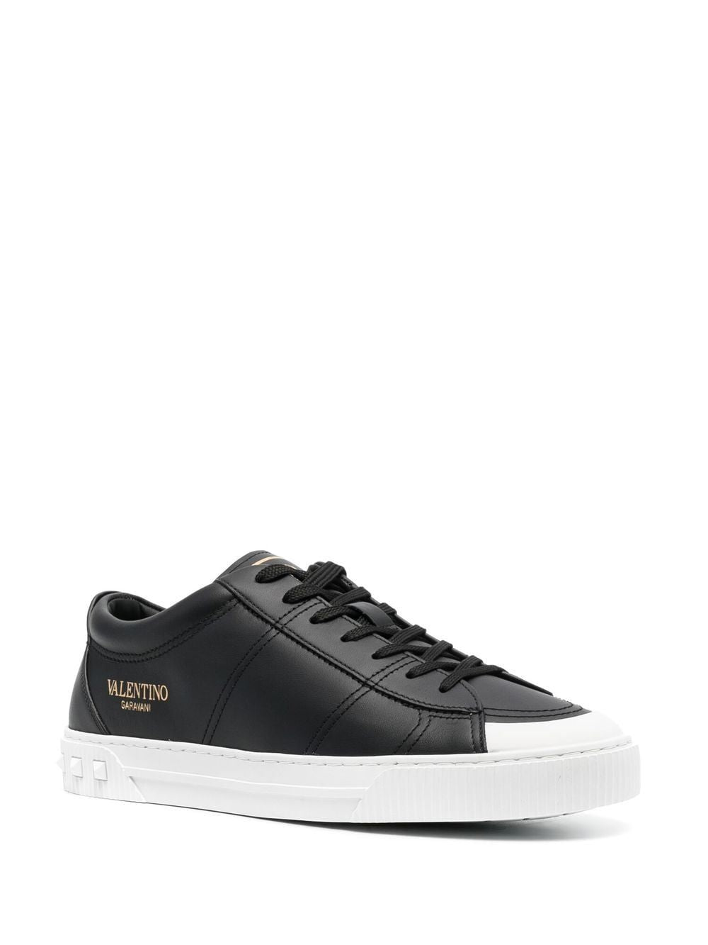 VALENTINO GARAVANI Men's Black Calf Leather Sneakers for the Modern Gentleman