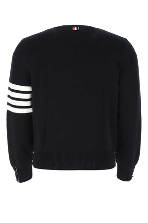 THOM BROWNE Men's Cotton Knit Sweater in Midnight Blue