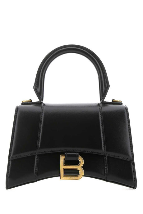 BALENCIAGA Mini Black Leather Hourglass Handbag