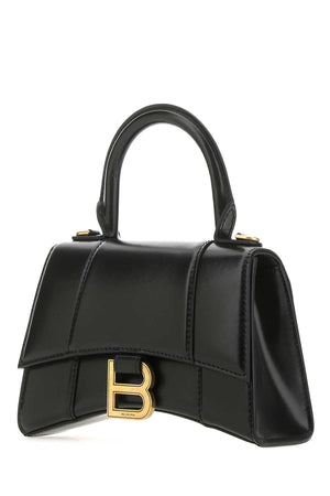 BALENCIAGA Mini Black Leather Hourglass Handbag