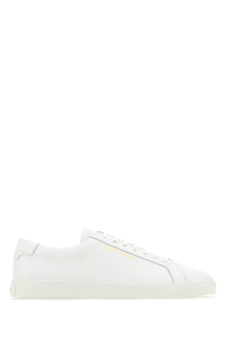 SAINT LAURENT Classic White Leather Sneakers for Men