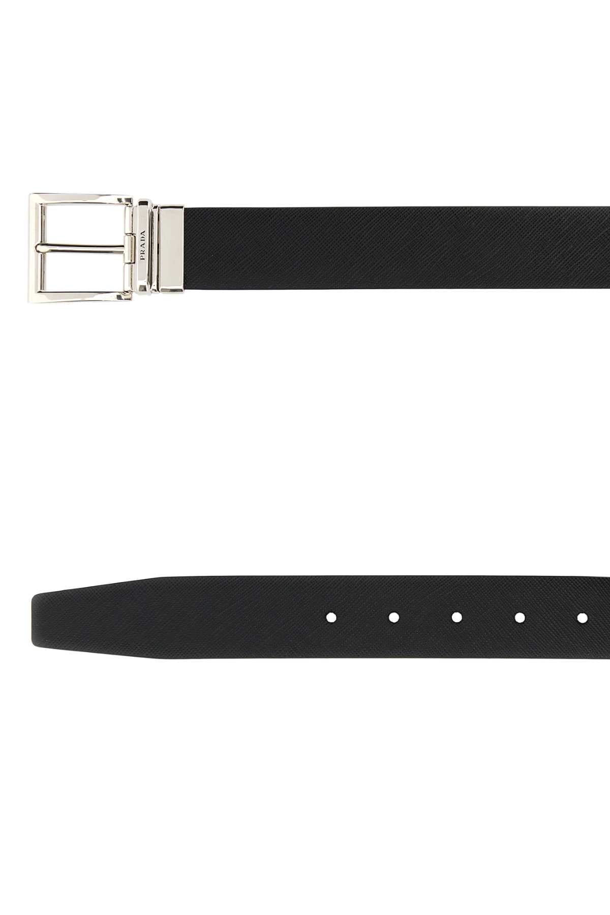 PRADA Reversible Leather Belt - 3.5 cm Height