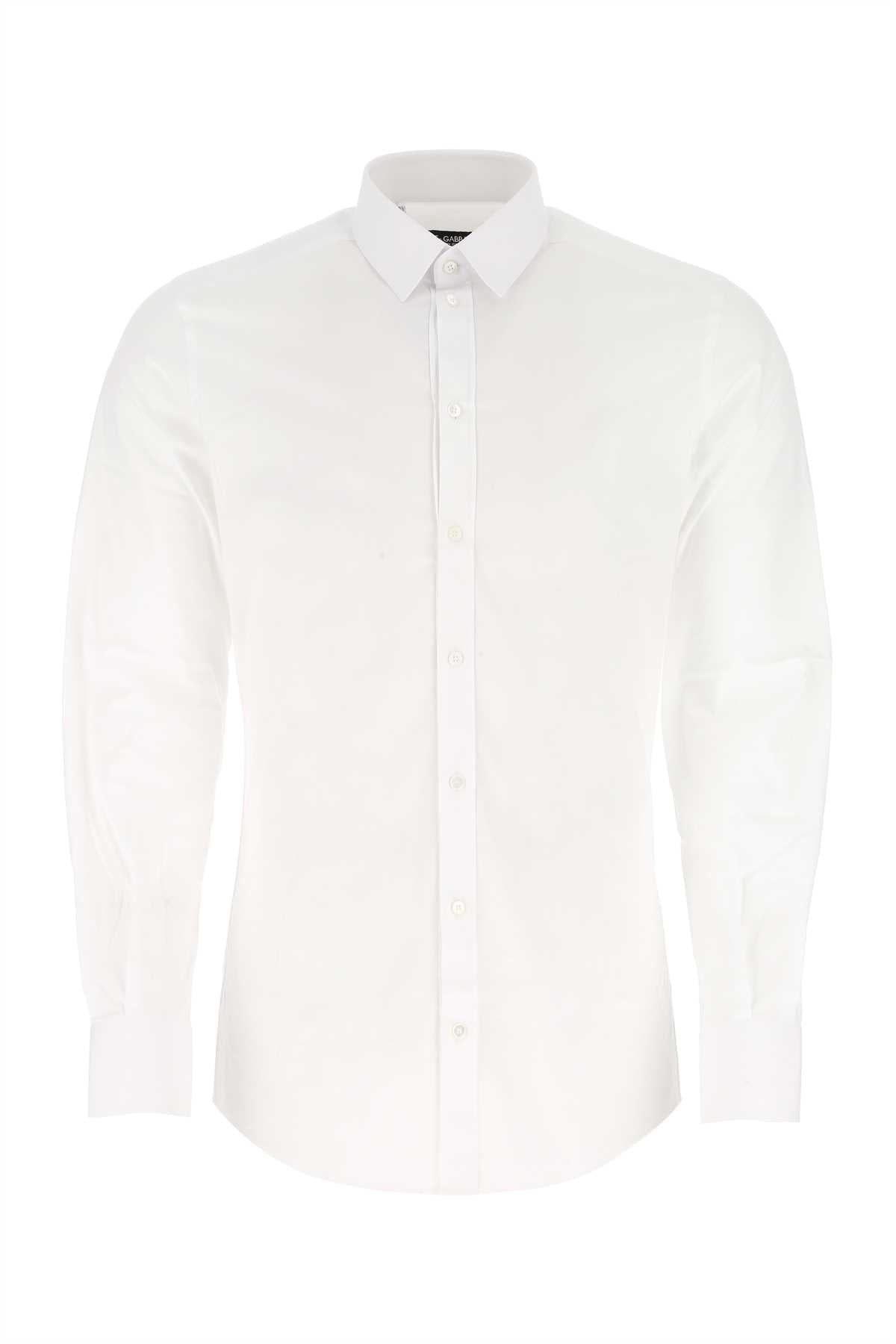 DOLCE & GABBANA Men's Classic White Stretch Poplin Shirt - Tailored Fit