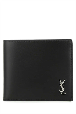 SAINT LAURENT Mini Black Leather Wallet