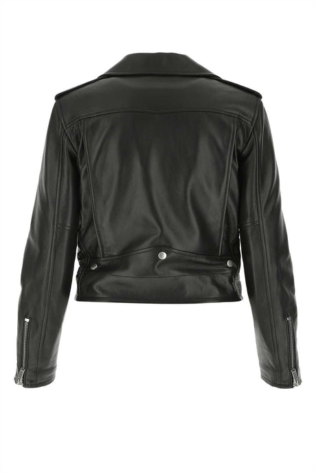 SAINT LAURENT Classic Black Nappa Leather Jacket for Women