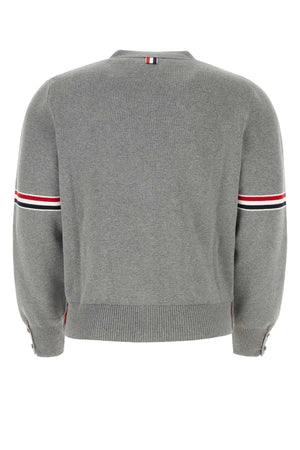 THOM BROWNE Classic Grey Cotton Stitch Cardigan for Men