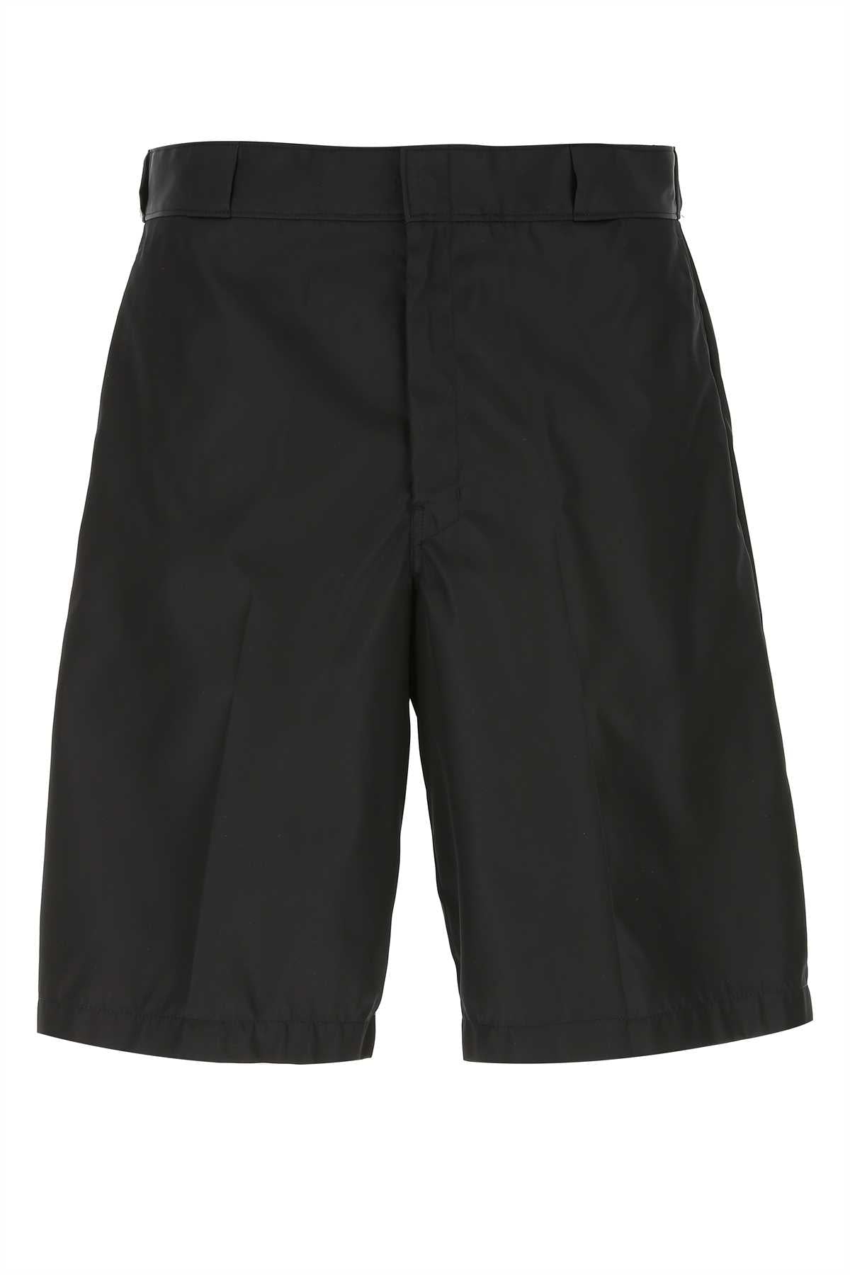 PRADA Eco-Friendly Black Bermuda Shorts for Men