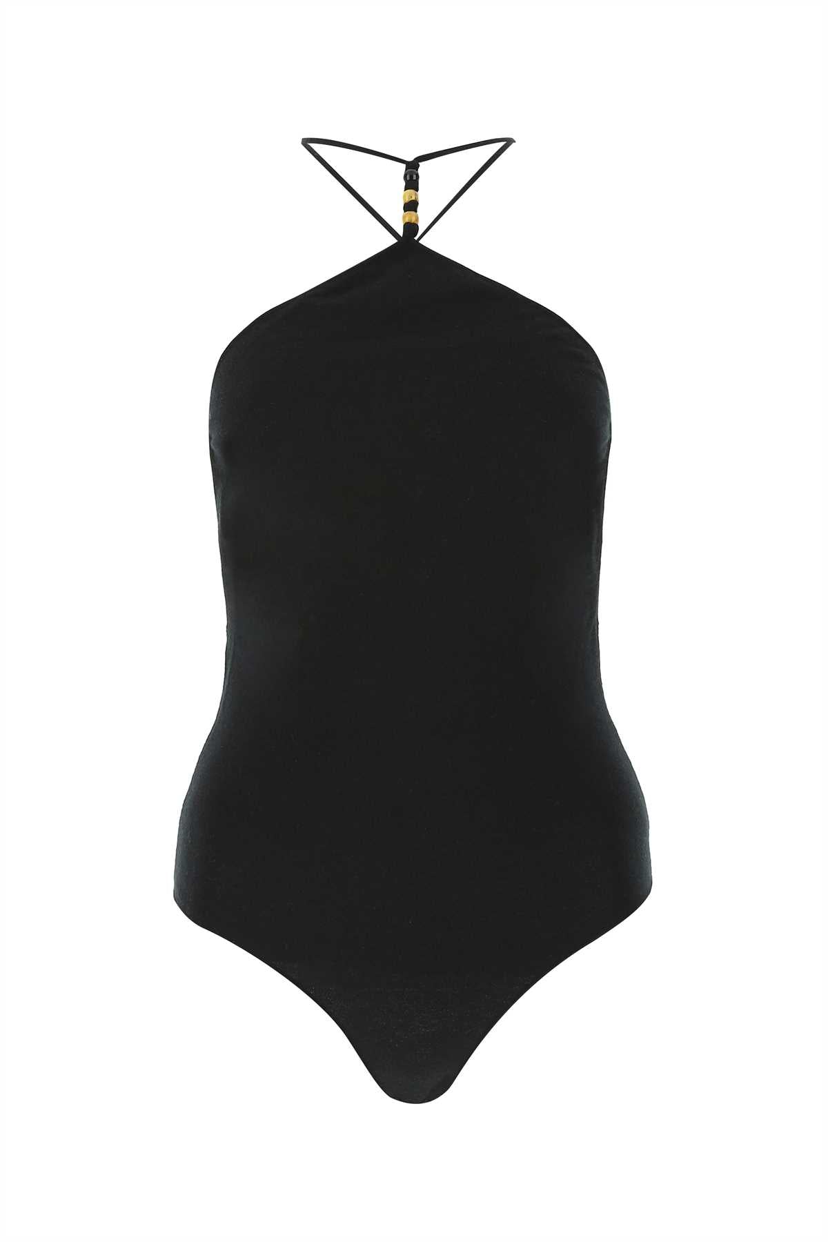 BOTTEGA VENETA Black Stretch Cashmere Blend Bodysuit