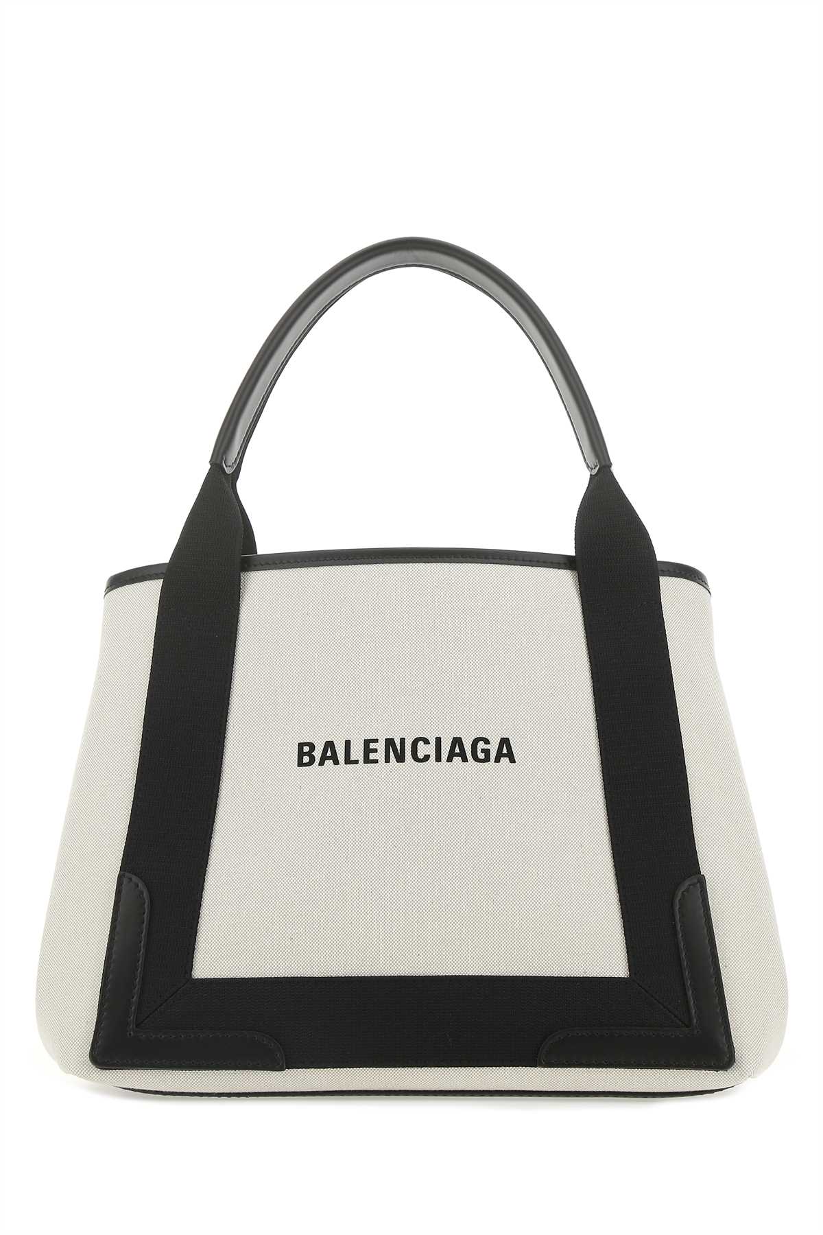 BALENCIAGA Two-Tone Canvas Handbag - 31 cm x 24 cm x 18 cm