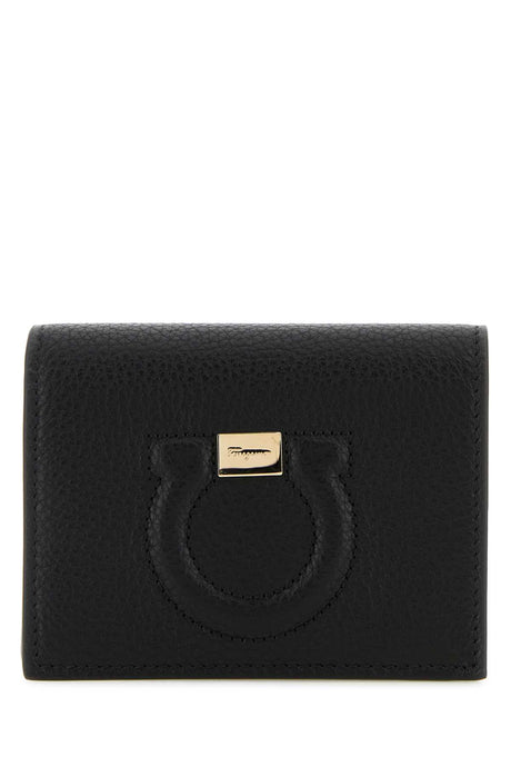 SALVATORE FERRAGAMO Elegant Black Leather Wallet for Women