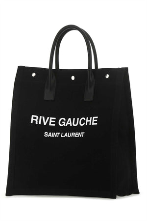 SAINT LAURENT Classic Black Canvas Rive Gauche Shopping Handbag 37.5cm