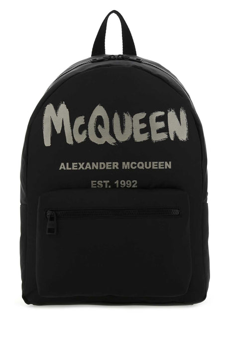 ALEXANDER MCQUEEN Black Canvas Metropolitan Mini Backpack - 29cm x 41cm