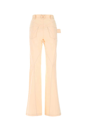 BOTTEGA VENETA Peach Cotton Wide Leg Pants