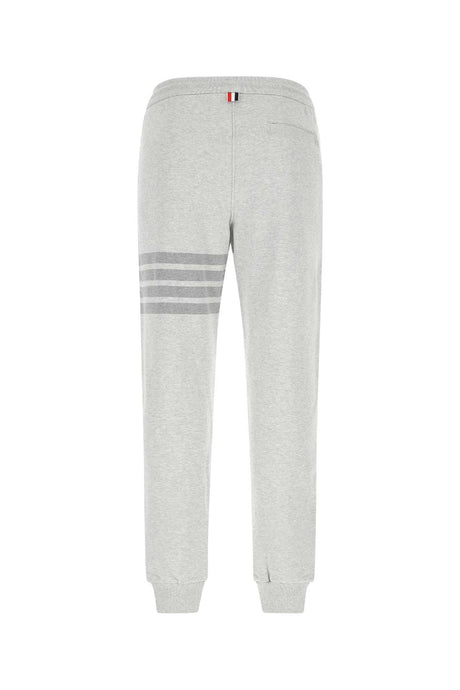 THOM BROWNE Melange Grey Cotton Joggers for Men