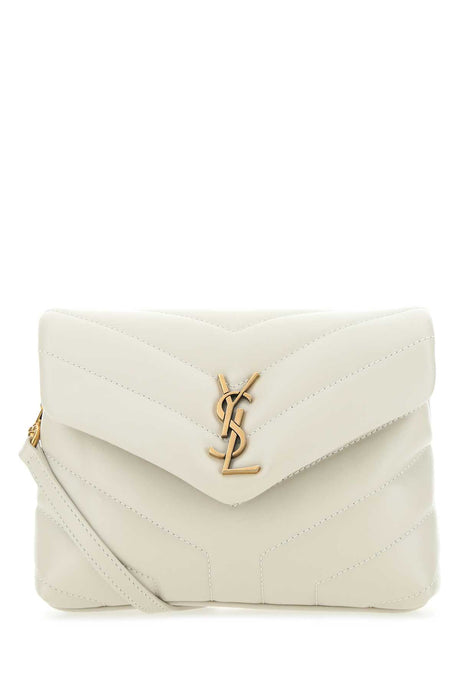 SAINT LAURENT Mini Chalk Leather Loulou Toy Crossbody Handbag