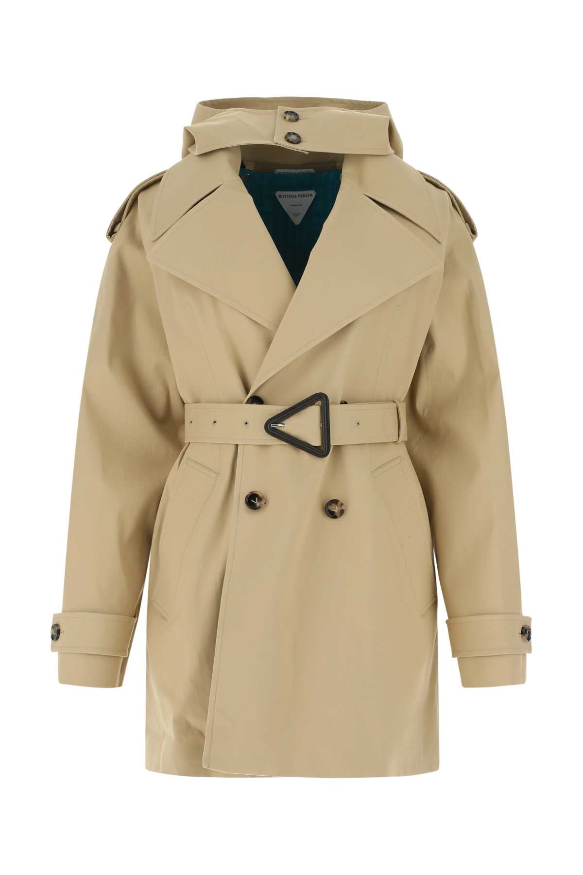 BOTTEGA VENETA Cappuccino Stretch Cotton Trench Jacket