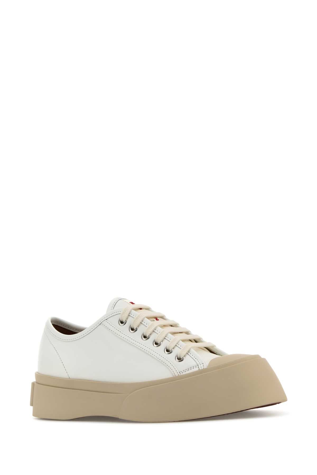 MARNI White Leather Pablo Sneakers with 5 cm Sole Height for Women