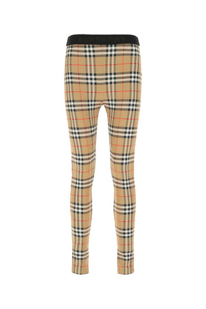 BURBERRY Checked Stretch Nylon Leggings for Women