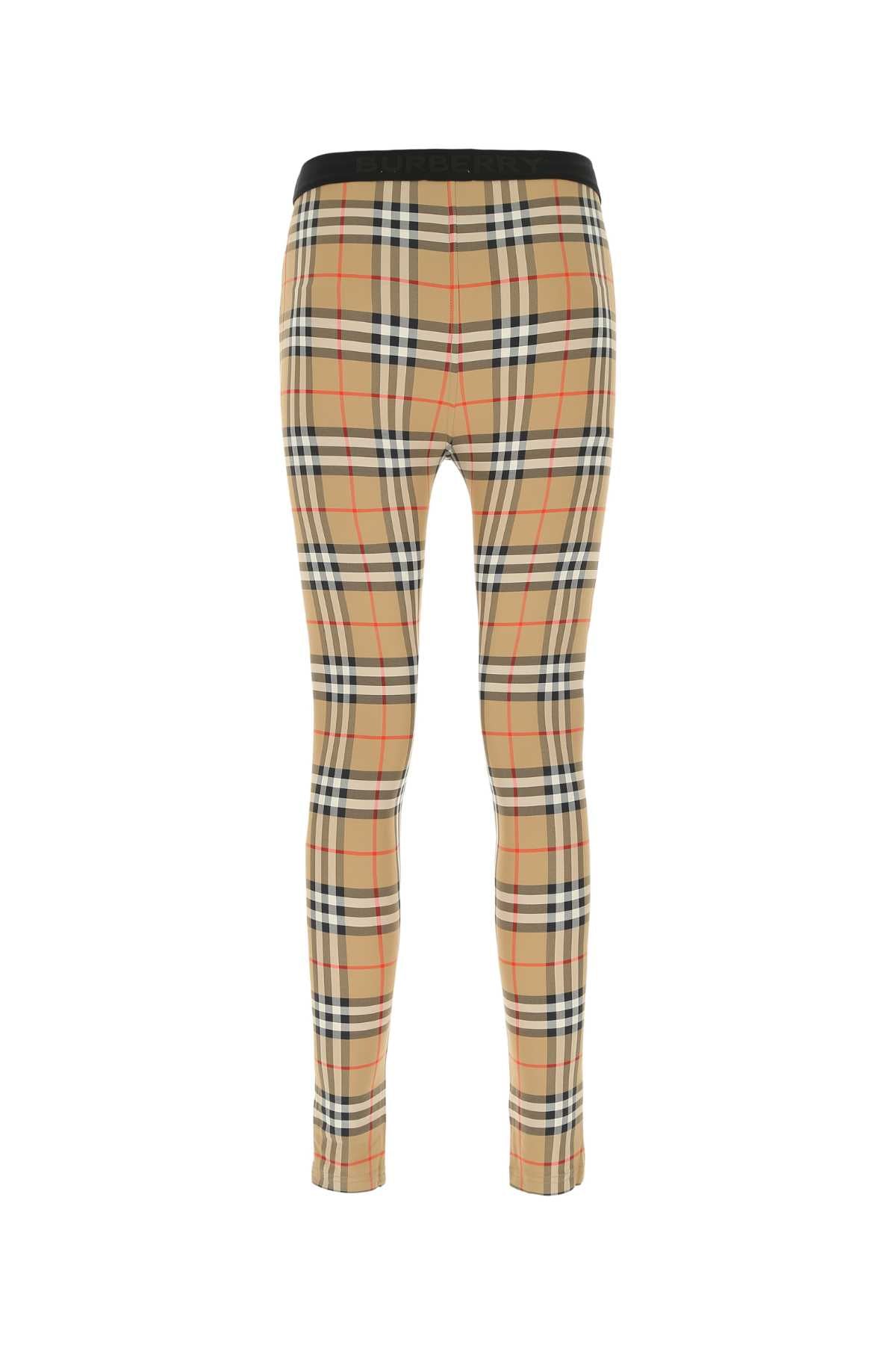 BURBERRY Checked Stretch Nylon Leggings for Women