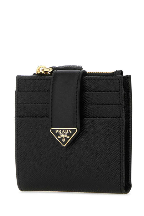 PRADA Mini Leather Wallet - Chic Black Accessory