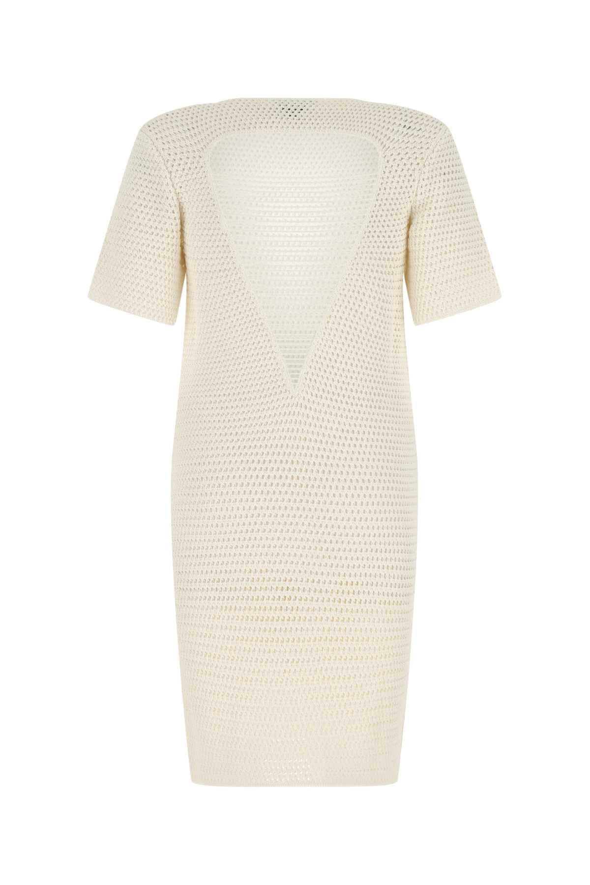 BOTTEGA VENETA Ivory Crochet Mini Dress